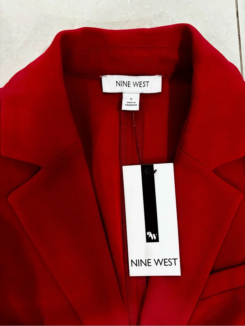 Nine West Bold Red Single-Button Blazer - Picture 2 of 4
